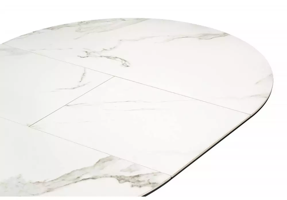 Керамический стол Woodville Нельсон 100(140)х100х76 alpine white / черный – дополнительное изображение продукта