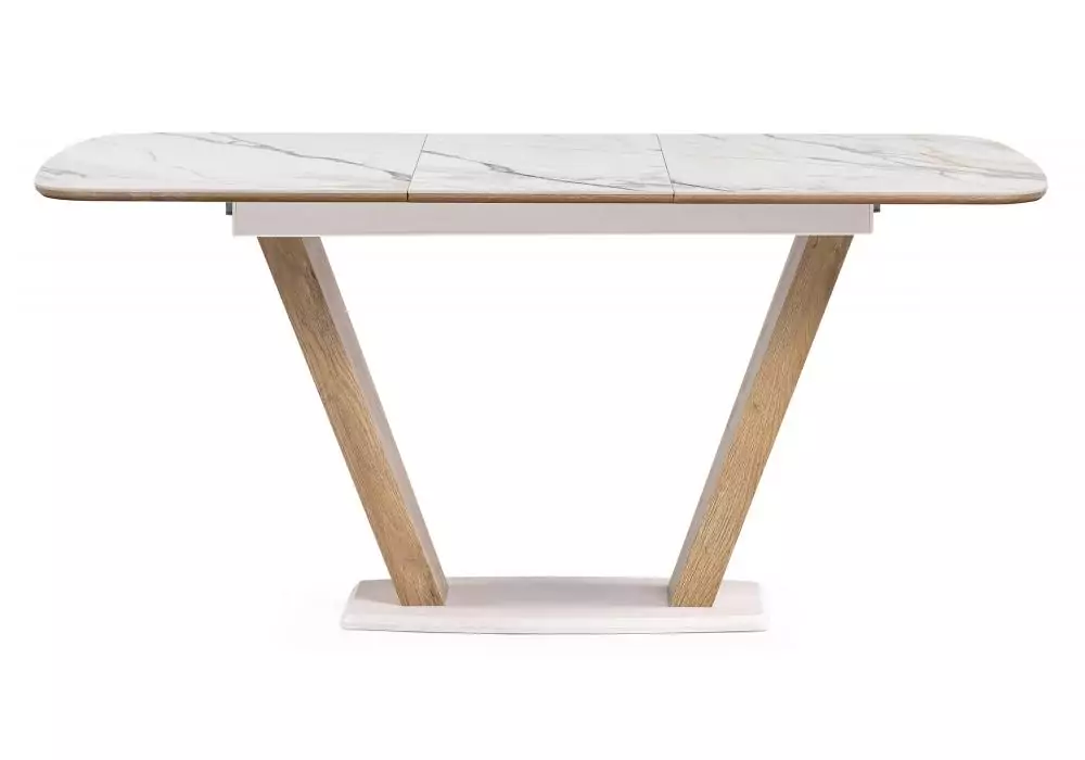 Керамический стол Woodville Петир 120(160)х80х75 gilt white / дуб монтана – дополнительное изображение продукта