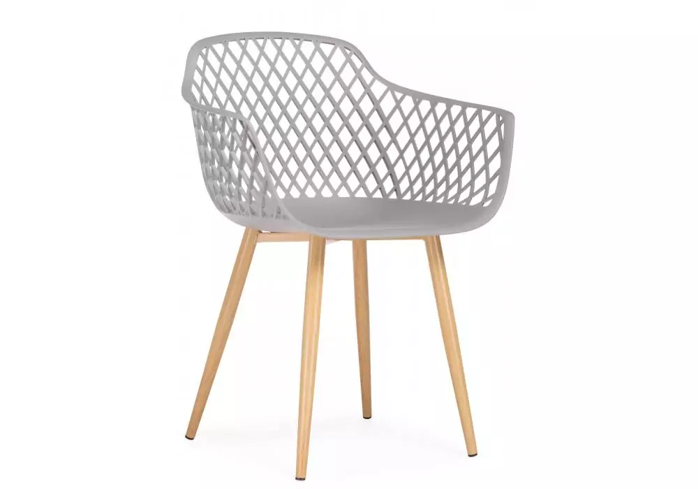 Пластиковый стул Woodville Rikon gray / wood – главное изображение продукта