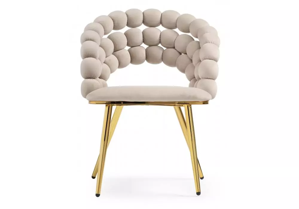 Стул на металлокаркасе Woodville Ball beige / gold – дополнительное изображение продукта
