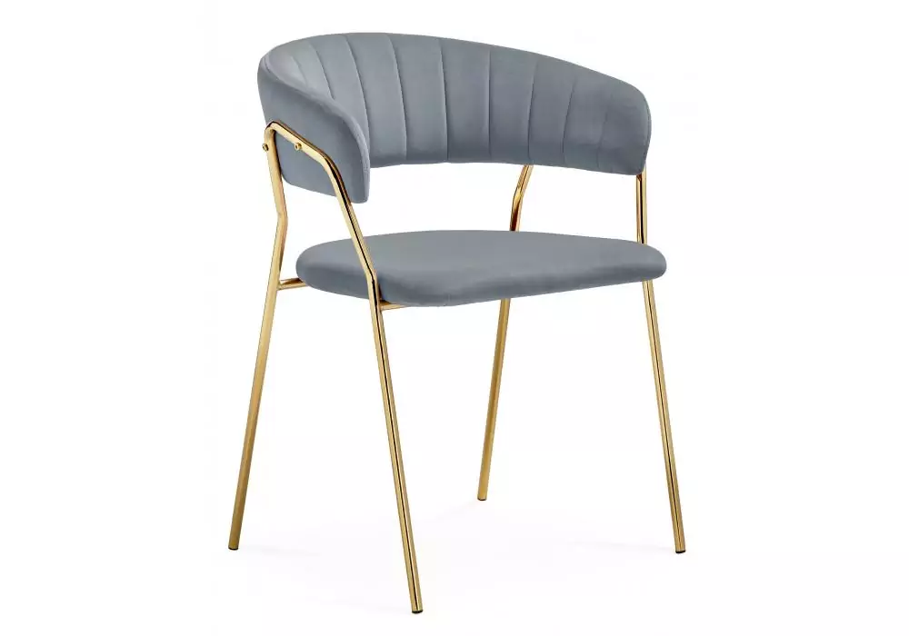 Стул на металлокаркасе Woodville Kamelia 1 gray / gold – купить в интернет-магазине Стул на металлокаркасе Woodville Kamelia 1 gray / gold – главное изображение продукта